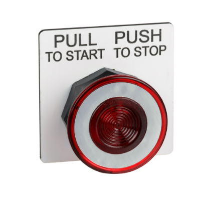 Picture of Push button head, Harmony 9001SK, plastic, mushroom 41mm, red, 30mm, 2 positions, push-pull