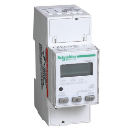 Picture of Acti9, Modular single phase power meter iEM2110 - 230V - 63A with pulse - MID