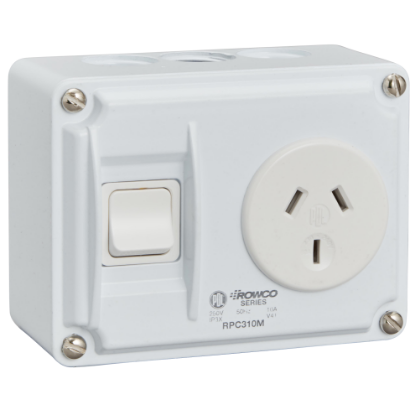 Picture of Rowco, 1 Switch, IP30, 250V, 10A, 3 Pins, 105 X 80 X 54mm