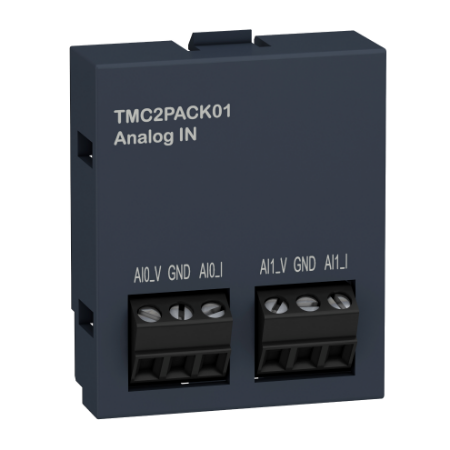 Picture of Modicon M221, Analogue input cartridge, packaging 2 analog inputs, I/O extension