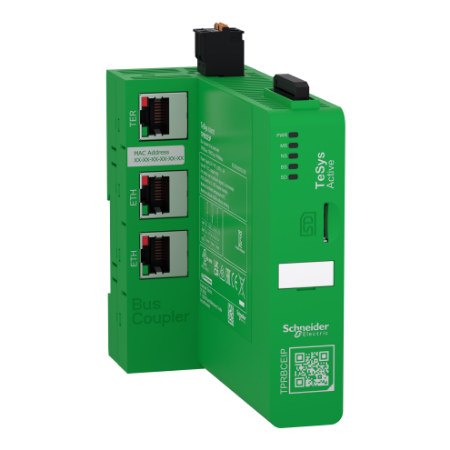 Picture of Bus coupler, TeSys island, 24VDC, Ethernet switch (EtherNet IP / Modbus TCP)