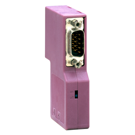 Picture of CANopen SUB-D9 female connector - bended at 90° w additional SUB-D9 - IP20