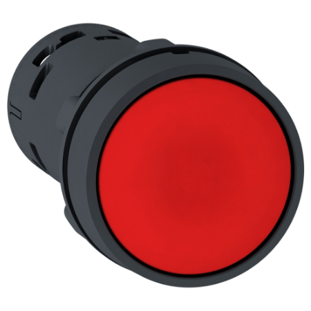 Picture of Monolithic push button, Harmony XB7, plastic,red, 22mm, spring return, unmarked, 1NC