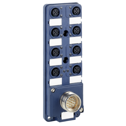 Picture of IP67 passive splitter box - M23 connector - with 8 channels M12 connector