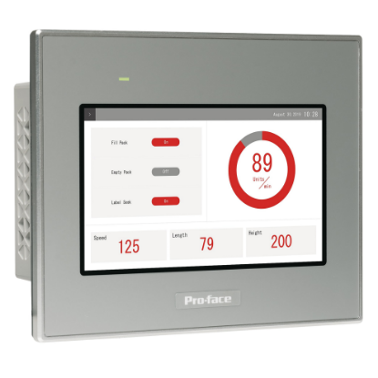 Picture of 4"W touch panel display, 1COM, 2Ethernet, USB host&device, 24VDC
