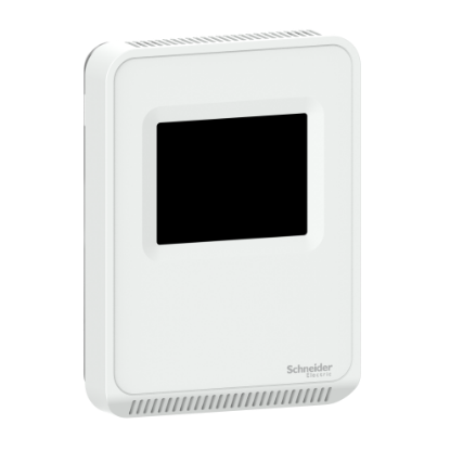 Picture of SpaceLogic SLA Series Temperature Sensor, Color Touchscreen, BACnet MSTP/Modbus Outputs, Matte White Housing