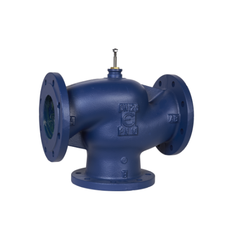 Picture of VG311F Globe Valve, 3-Way, DN125, Flanged, Kvs 200 mÂ³/h, Cast Iron Body and Seat, Brass Plug.