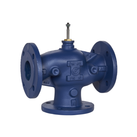 Picture of VG311F Globe Valve, 3-Way, DN65, Flanged, Kvs 63 mÂ³/h, Cast Iron Body and Seat, Brass Plug.