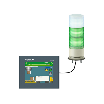 Picture of USB configurable monolithic tower light, Harmony XVGU, multi color programmable lights 60mm, steady/flashing LED buzzer