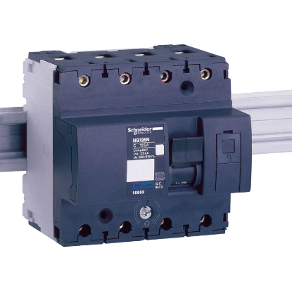 Picture of Miniature circuit breaker (MCB), Acti9 NG125N, 4P, 63A, C curve, 25kA (IEC/EN 60947-2)