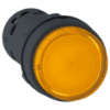 Picture of Monolithic illuminated push button, Harmony XB7, plastic, orange, 22mm, integral LED, spring return, 230...240V AC, 1NO