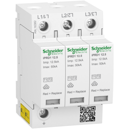 Picture of Modular surge arrester, Acti9 iPRD1 12.5, 3 P, 350 V, with remote transfert