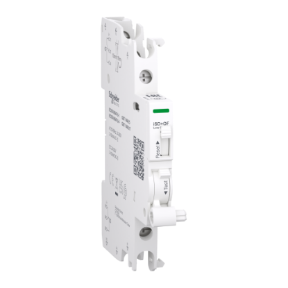 Picture of Auxiliary contact, Acti9 A9A, iSD+OF, 2 C/O, 2mA to 100mA, 24VAC to 250VAC, 24VDC to 220VDC, top and bottom connection