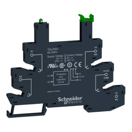 Picture of Harmony Solid State Relays, Socket equipped with LED and protection circuit, for SSL relays, screw connectors, 5 24V DC