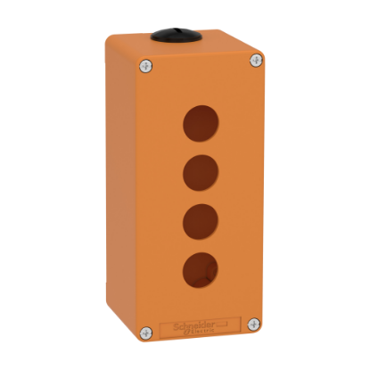 Picture of Empty control station, Harmony XAP, XB2 SL, zinc alloy, orange, M25, 4 cut outs 22mm, 80x175x77mm