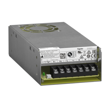 Picture of Regulated Power Supply, modicon power supply, 100...240V AC, 24V, 10A, single phase, Panel Mount