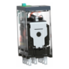 Picture of miniature plug in relay, Harmony Electromechanical Relays, 10A, 3CO, lockable test but to n, 110V DC