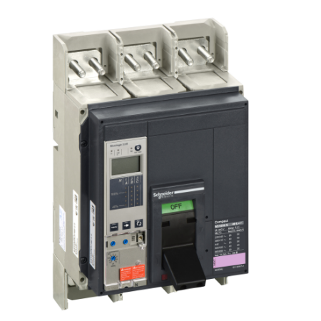 Picture of Circuit breaker, ComPact NS1000N, 50kA/415VAC, Micrologic 2.0E trip unit, 1000A, fixed, 3 poles 3d