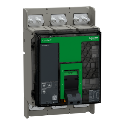 Picture of Circuit breaker, ComPacT NS1000H, 70kA at 415VAC, 3P, fixed, manually operated, MicroLogic 2.0 control unit, 1000A