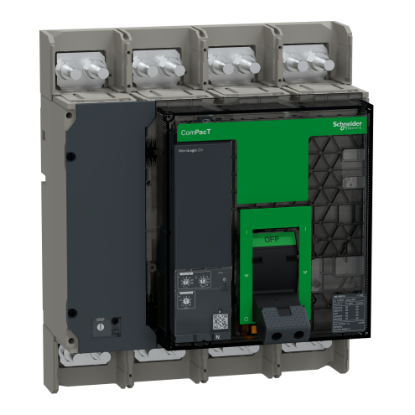 Picture of Circuit breaker, ComPacT NS1000N, 50kA at 415VAC, 4P, fixed, manually operated, MicroLogic 2.0 control unit, 1000A