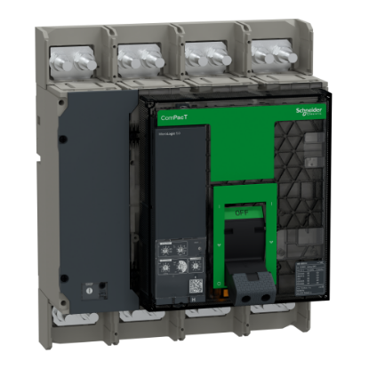 Picture of Circuit breaker, ComPacT NS1000H, 70kA at 415VAC, 4P, fixed, manually operated, MicroLogic 5.0 control unit, 1000A