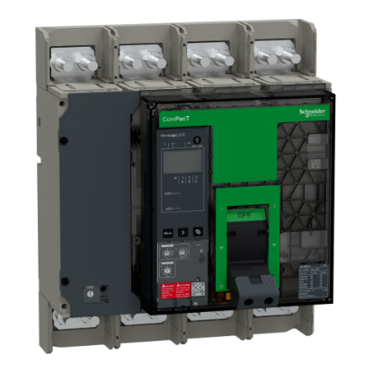 Picture of Circuit breaker, ComPacT NS1000H, 70kA at 415VAC, 4P, fixed, manually operated, MicroLogic 2.0E control unit, 1000A