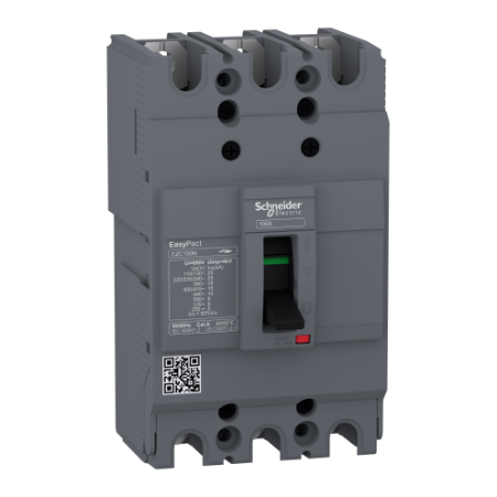 Picture of circuit breaker,EasyPact EZC100N ,TMD, 100A ,3 poles 3d