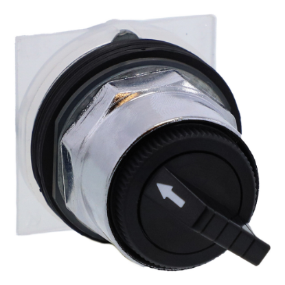 Picture of Selector switch head, Harmony 9001K, metal, standard handle, black, 30mm, 2 positions, spring return left to right