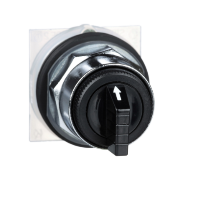 Picture of Head for selector switch, Harmony 9001K, metal, standard handle, black, 30mm, 3 positions, stay put, Cam C