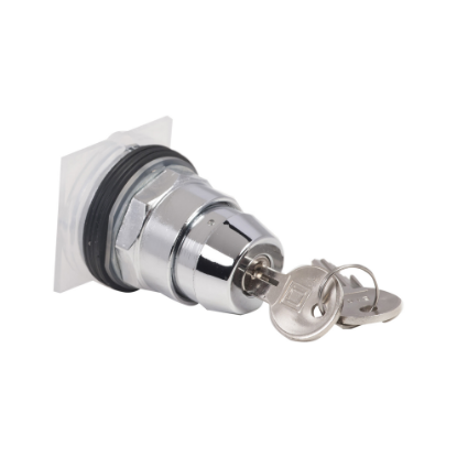 Picture of Key selector switch head, Harmony 9001K, metal, key switch, 30mm, key E10, 2 positions, stay put