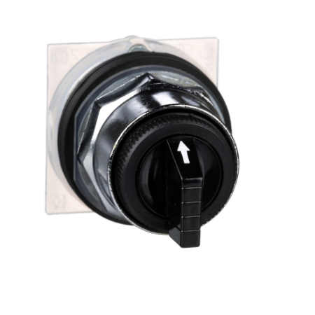 Picture of Head for selector switch, Harmony 9001K, metal, standard handle, black, 30mm, 3 positions, return both sides to center