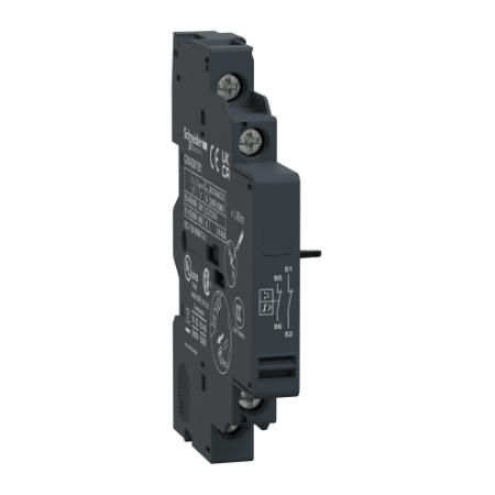 Picture of Add-on contact block,TeSys Deca Frame 2/3,1NC(fault)+1NC,side,for GV2/GV3(except GV3ME)