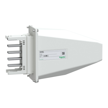 Picture of End feed unit, Canalis KSA100, aluminium, 100A, right or left mounting, without line protection, 3L+N+PE, white RAL9001