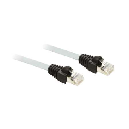 Picture of cable for Modbus serial link, Zelio logic, 2 x RJ45, cable 0.3m