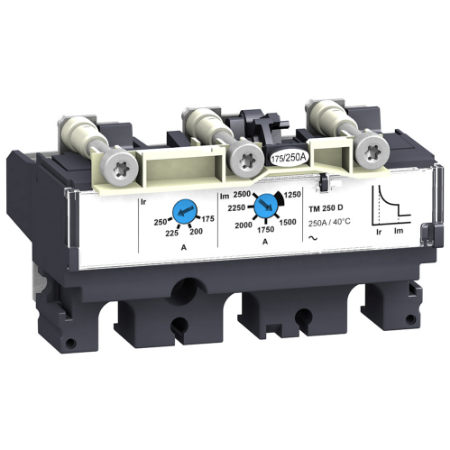 Picture of trip unit TM250DC, ComPact NSX 250 DC, thermal magnetic, 250 A rating, 3P 3d
