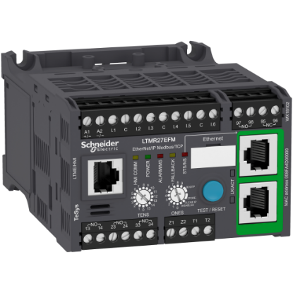 Picture of Motor controller, TeSys T, Motor Management, Ethernet/IP, Modbus/TCP, 6 inputs, 3 outputs, 1.35 to 27A, 100 to 240VAC