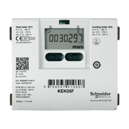 Picture of KE Series Heating And Cooling Meter, R¾ Threaded Brass, 2.5 m³/h Nominal, Flow Meter