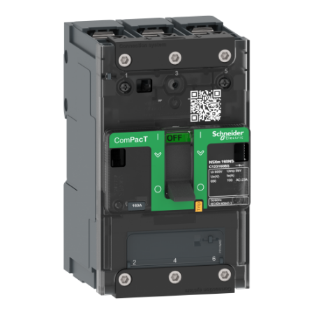 Picture of Switch disconnector, ComPacT NSXm 100NA, 3 poles, thermal current Ith 100A, compression lugs and busbar connectors