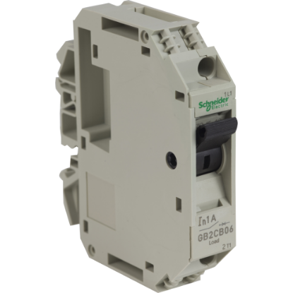 Picture of Circuit breaker, TeSys GB2, 1P, 1A, Icu 50kA at 240V, Thermal magnetic, DIN rail mounted