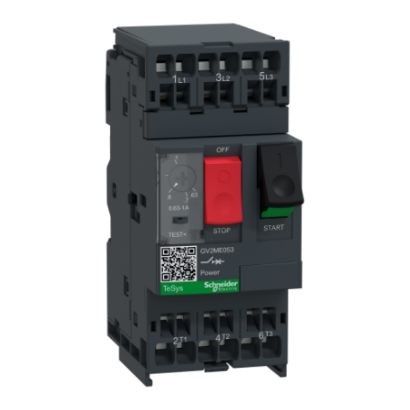 Picture of Motor circuit breaker, TeSys Deca, 3P, 0.63 to 1A, thermal magnetic, spring terminals