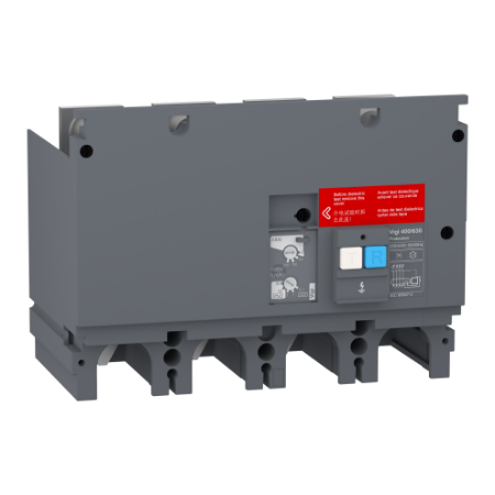 Picture of Earth-leakage add-on protection module, EasyPact CVS 400/630, 200VAC to 440VAC, 30mA to 30A, 4 poles