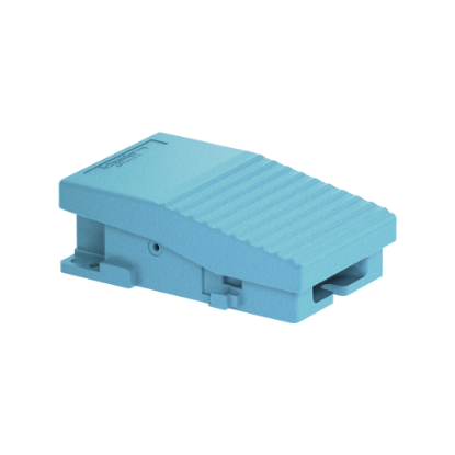 Picture of Single foot switch, Harmony XPE, metal, blue, without cover, 1 step, 1 contact 1NC+NO, IP66