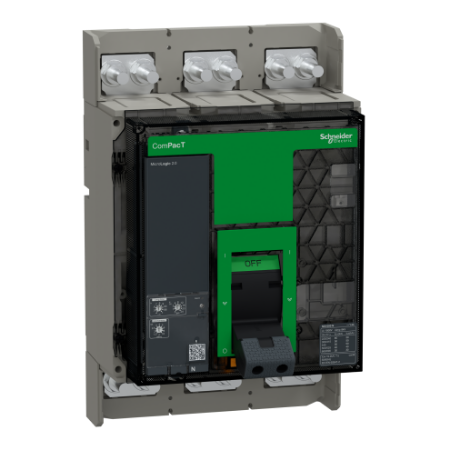 Picture of Circuit breaker, ComPacT NS1000N, 50kA at 415VAC, 3P, fixed, manually operated, MicroLogic 2.0 control unit, 1000A