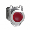 Picture of Illuminated push button, Harmony XB4, metal, red flush mounted, 30mm, universal LED, plain lens, 1NO + 1NC, 24V AC DC