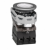 Picture of Illuminated push button, Harmony XB4, metal, white flush mounted, 30mm, universal LED, plain lens, 1NO + 1NC, 24V AC DC