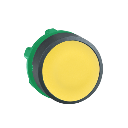 Picture of Head for non illuminated push button, Harmony XB5, yellow flush, 22mm, spring return, unmarked