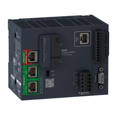 Picture of motion controller, Modicon M262, 3ns per instruction, 24 axes, Ethernet, Sercos