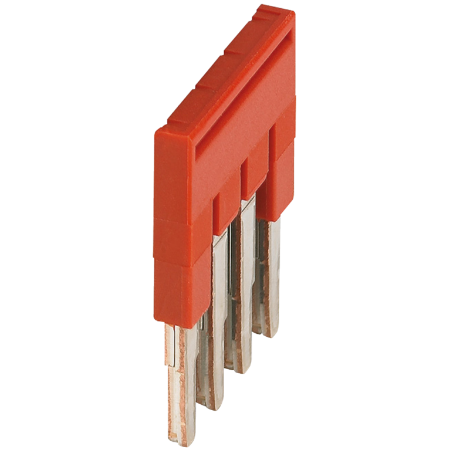 Picture of Linergy, Plug-in bridge, Linergy TR, 4 points, for 2.5mm² terminal blocks, red, 4 way, set of 50