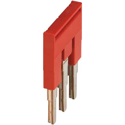 Picture of Linergy, Plug-in bridge, Linergy TR, 3 pole, for 4mm² terminal blocks, 6.2mm pitch, red, 3 way, set of 50