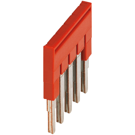 Picture of Linergy, Plug-in bridge, Linergy TR, 5 points, for 2.5mm² terminal blocks, red, 5 ways, set of 50